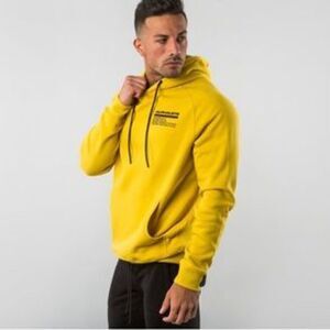 Alphalete Yellow Black Hooded Pullover Sweatshirt